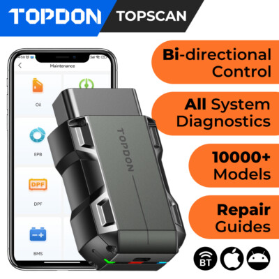 TOPDON TopScan Bluetooth OBD2 Scanner Car Full System Wireless Diagnostic Tool