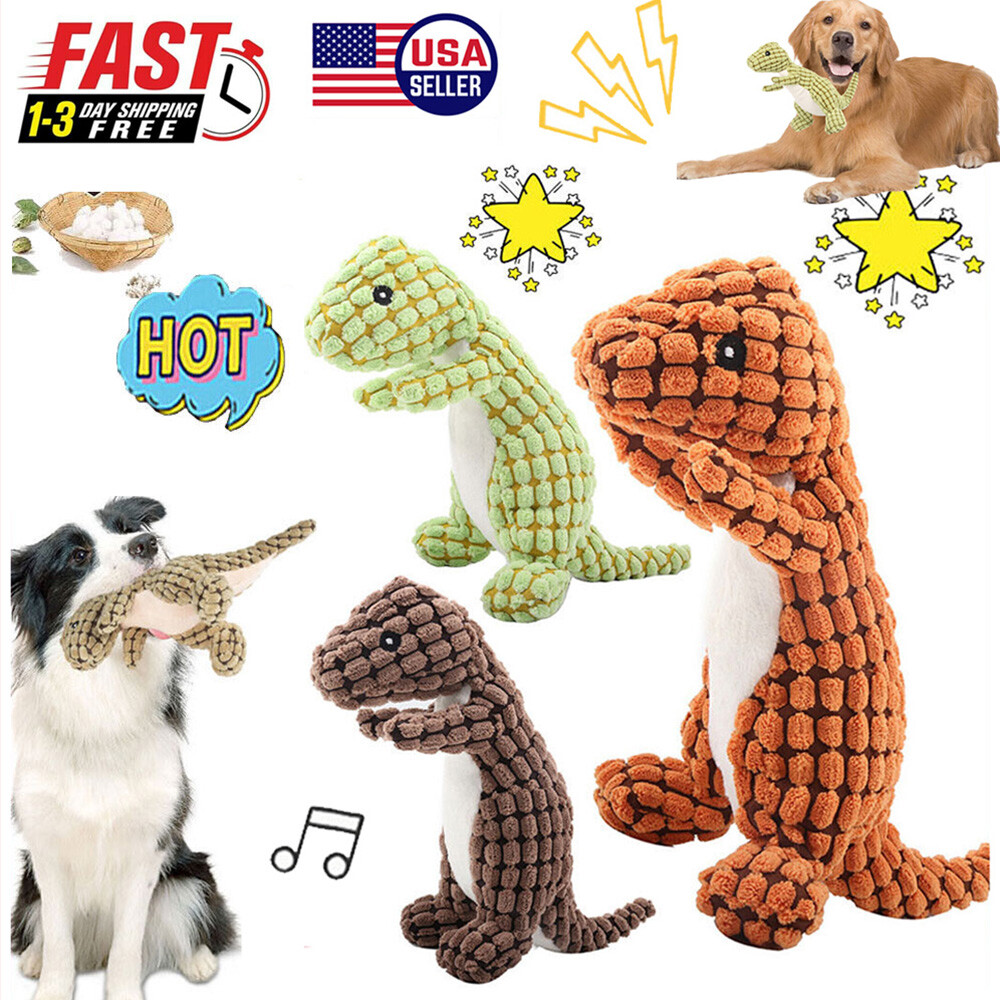 Indestructible Robust Dino Sounding Interactive Dog Toy Cute Soft Pet Plush Toy