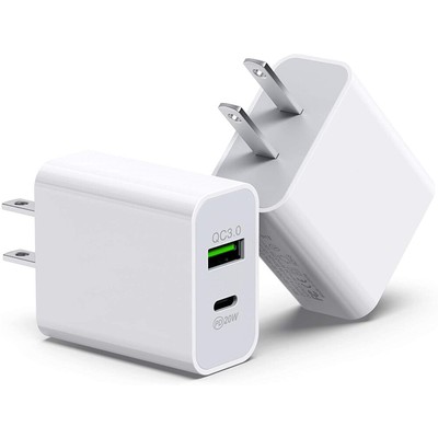 2 Pack QC 3.0 20W USB C Type C Fast Charger Power Adapter For iPhone 11 Android