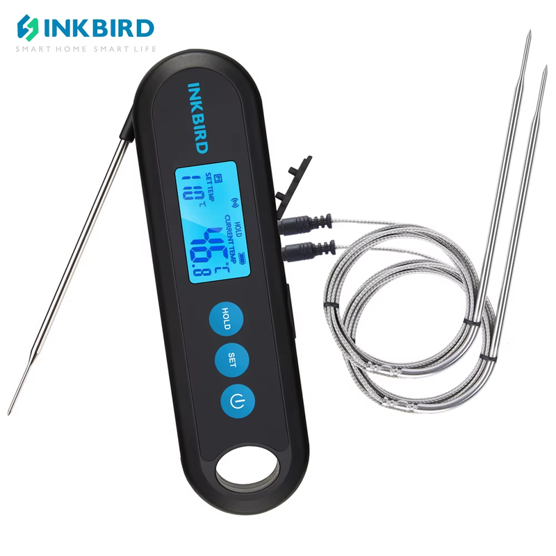 Digital Meat Thermometer With 2 External Probes IHT-2PB Backlight Display 2 Sec