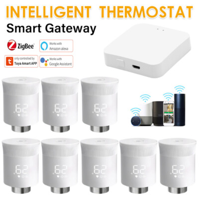 1-8x Tuya ZigBee Smart Thermostat Radiator Valve TRV Programmable Alexa/Google