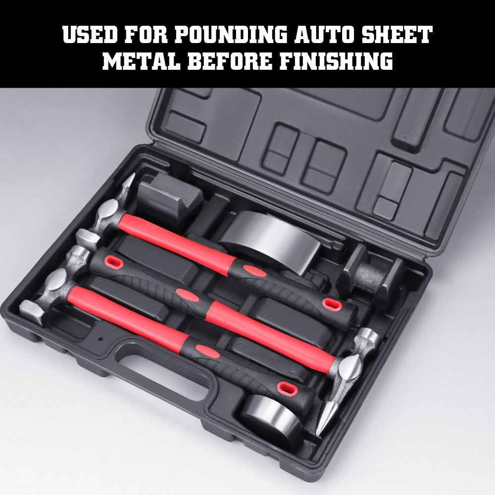 7Piece Auto Car Body Dent Repair Kit Hammer Dolly Panel Beater Fender