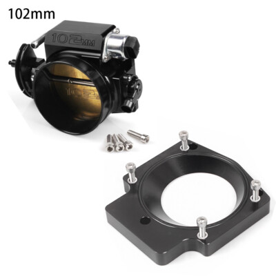 102mm Aluminum Intake Manifold Throttle Body + Spacer Adapter For LS1 LS2 LS6 