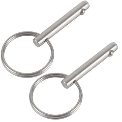 2 Pack Small Quick Release Pin, Diameter 3/16'', Usable Length 0.95'', Full 316...