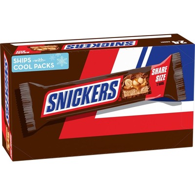 SNICKERS Candy Milk Chocolate Bars, Share Size Bulk 3.29 Ounce (Pack of 24) 