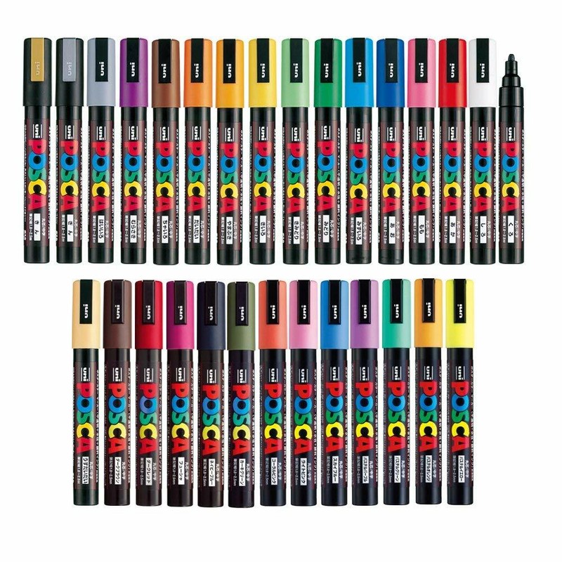 Uni Posca Paint Marker FULL RANGE Bundle Set , Mitsubishi Poster Colour ALL COLO