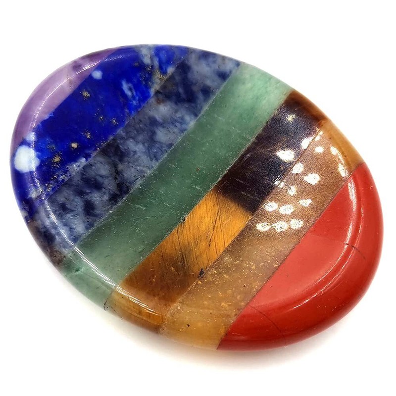 Thumb Worry Stone for Anxiety 7 Chakra Crystals Healing Stones