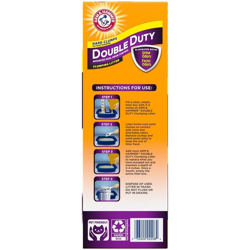 Arm Hammer Double Duty Clumping Cat Litter 20Lb Box Clay Cat Litter Fresh