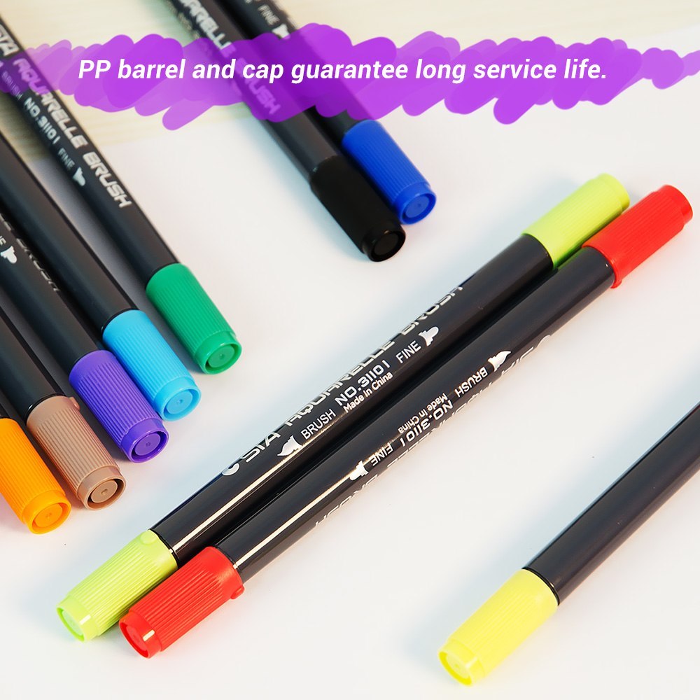 STA Dual Tips Water-based Art Marker Pens with Fineliner Tip 12/24/36/48/80