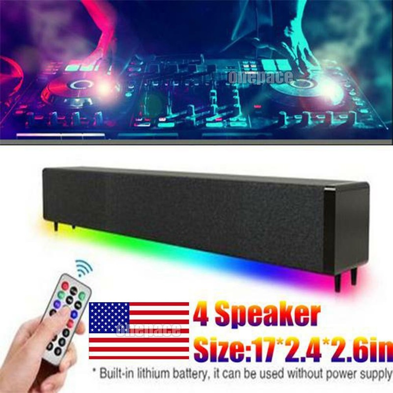 RGB USB Bluetooth Sound Bar 4 Speaker with Remote & RCA AUX Connection for TV PC