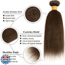 #4 Brown Bundles Human Hair Yaki Straight Bundles 24 Inch Chocolate Unprocessed Brazilian Virgin Hair One Bundle 50 Gram Per Bundle Deals Quick Weave Hair Extensions