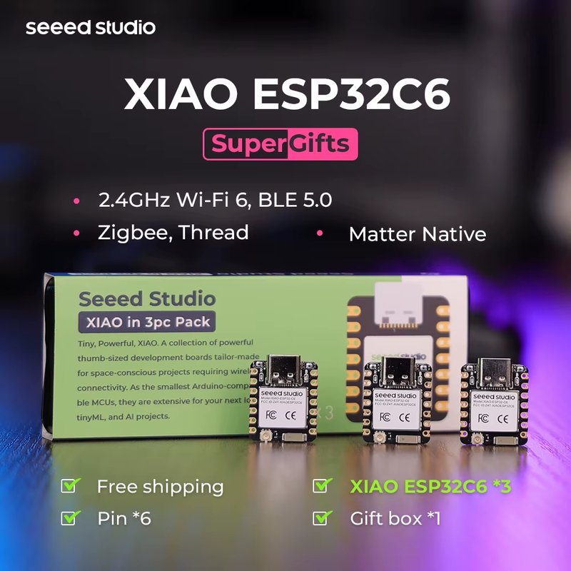 ESP32C6 mini development board XIAO esp32 c6-2.4 GHz WiFi6,BlE5.3,Zigbee Thread