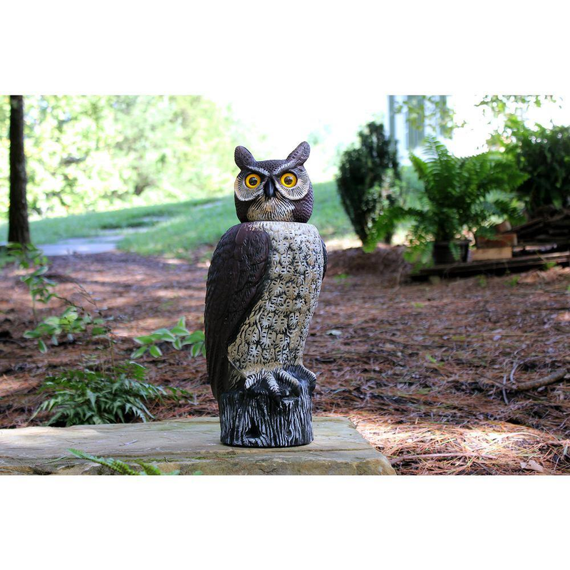 Outdoor Owl Realistic Scarecrow Solar Powered Head 18.5 In. H SOL-R Action NEW