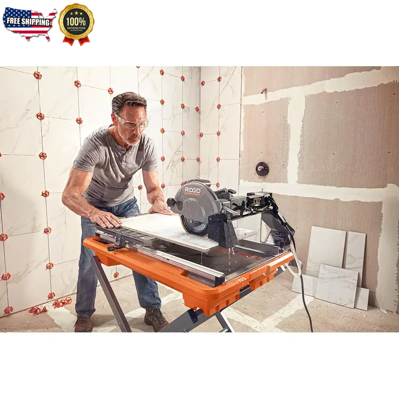 Heavy Duty Wet Tile Saw 9 Amp 7 In Blade Corded with Stand for ease FreeShipping