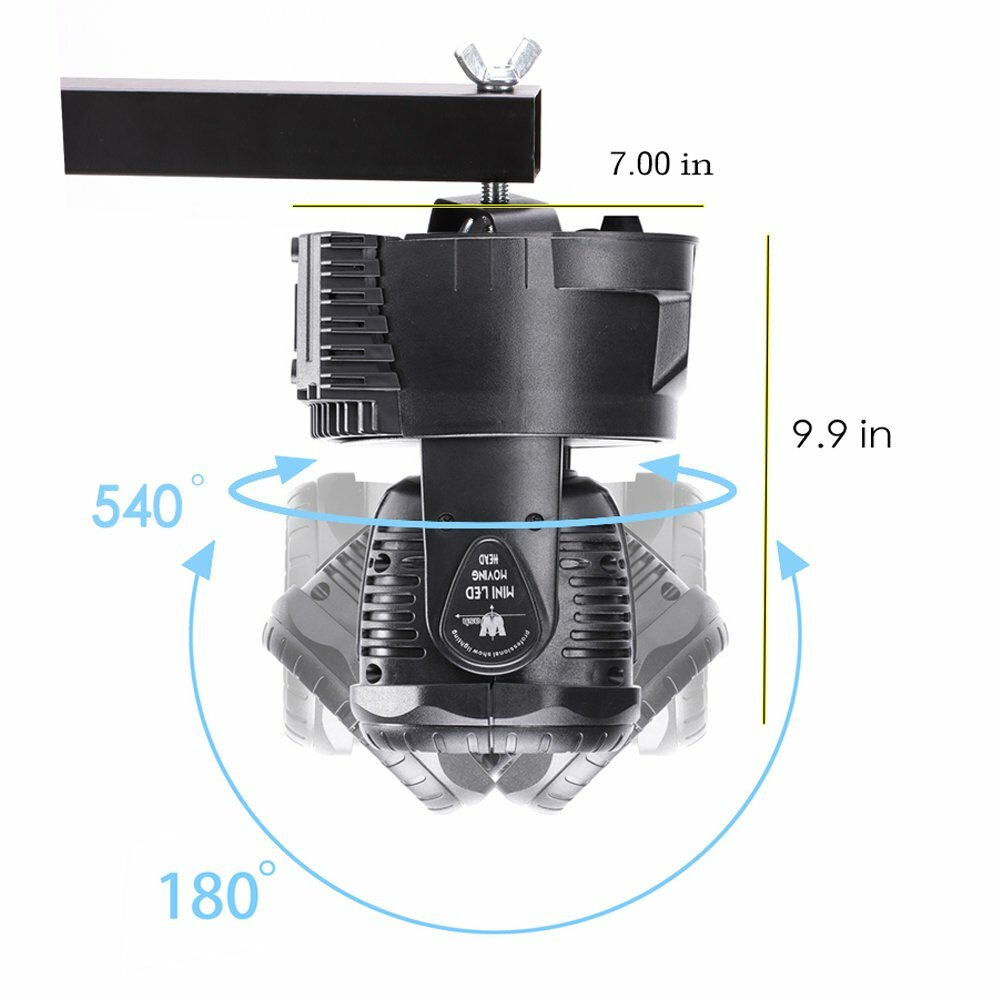 U`King Stage Lighting Moving Head Light 7 LEDsx10 W 4 Color RGBW with DMX...