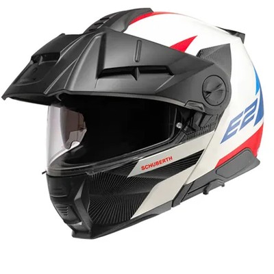 Schuberth E2 Defender White Blue Modular Helmet - New! Fast Shipping!