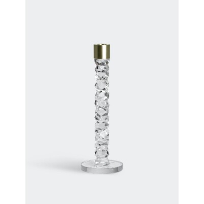 NEW Orrefors Carat Candlestick Brass Large 29.7cm