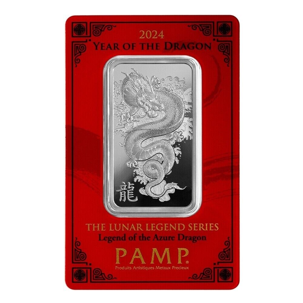 1 oz Silver Bar - PAMP Legend of the Azure Dragon .999 Fine