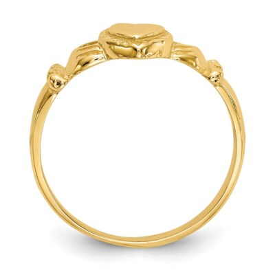 Pre-owned Superdealsforeverything Real 14kt Yellow Gold Polished Ladies Claddagh Ring S:6