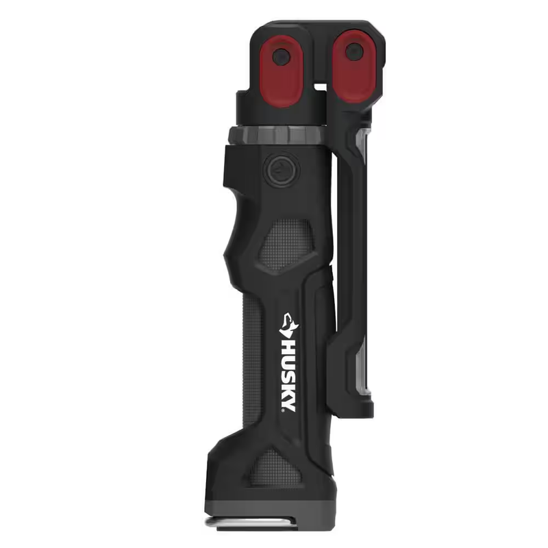 Husky Rechargeable LED Work Light Flashlight 1200 Lumen Folding Magnetic USB C