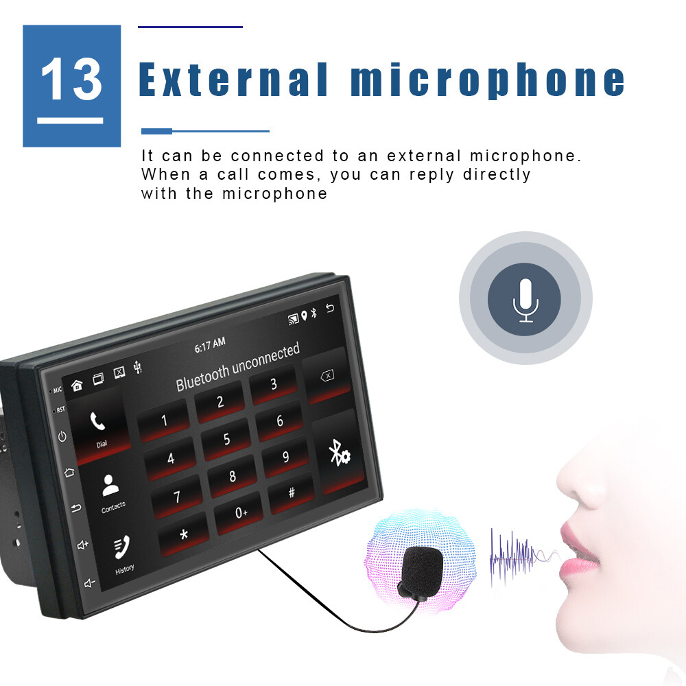 7" Double 2 Din Car Stereo Radio Android 12 GPS NAV Bluetooth Wifi FM USB RDS