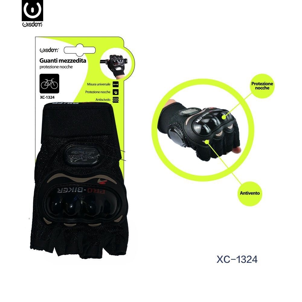 Guanti Mezzedita Protezione Nocche Universali Moto Bici Bicicletta Xc-1324 wis