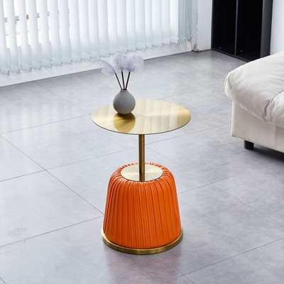 Ed Orange Pu Side Table, Small End Tbale For