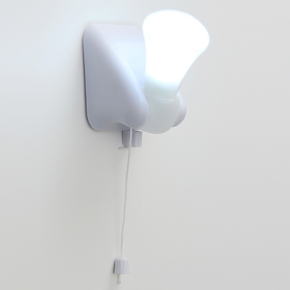 Portable Pull Cord LED Bulb Closet Lamp Night Light Battery