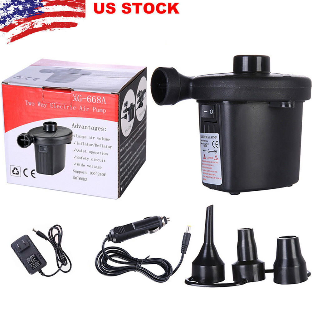 12V Electric Air Pump for Intex Inflatable Air Mattress Bed Boat Couch Pool sofa