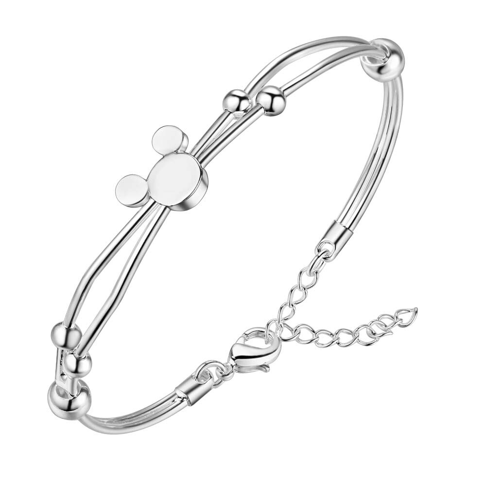 925 Silver fine cute Charm women bracelet bangle fashion