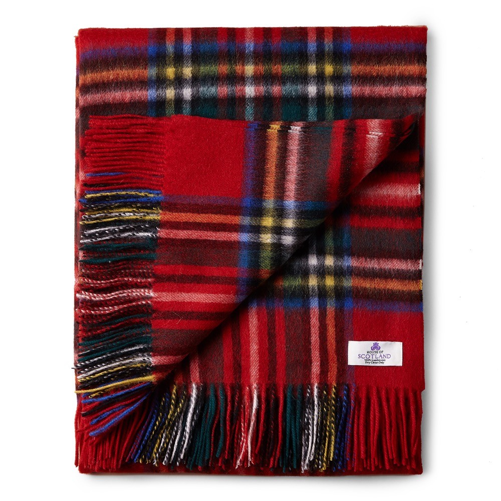 House of Scotland 100 Lambswool Scottish Tartan Blanket/Throw Royal