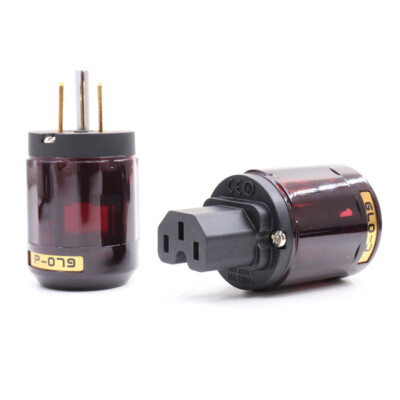 Audiophile HIFI Gold Plated Audio Grade Schuko Power Connector Cable Plug Hi-fi