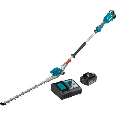 Makita Articulating Pole Hedge Trimmer Kit 18-Volt Lithium-Ion Brushless 20 in