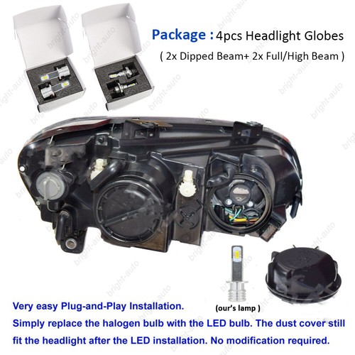 4x Headlight Globes For Hyundai I30 FD 2007 2008 2009 High Low beam LED Bulb Kit eBay