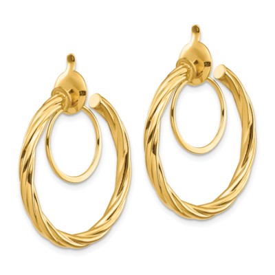 Pre-owned Superdealsforeverything Real 14kt Twisted Non-pierced Hoop Earrings In Yellow