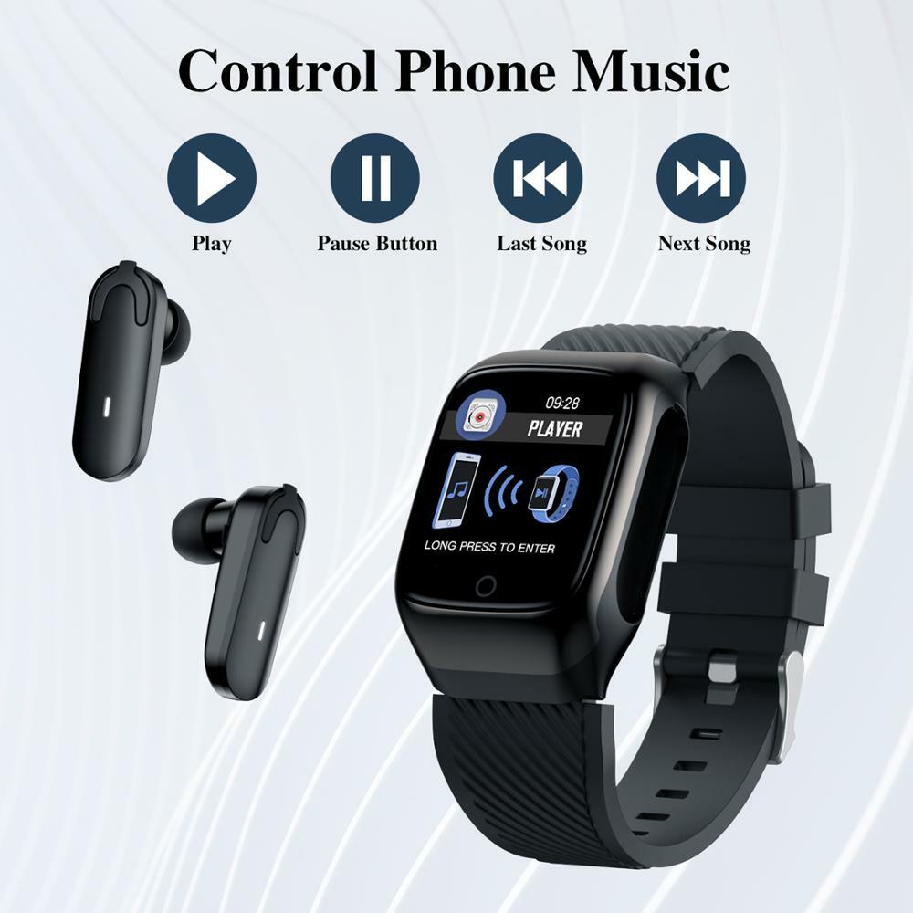 Sports Smart Watch Bluetooth Earbuds 2 in 1 Wireless Earphone 5 0 TWS