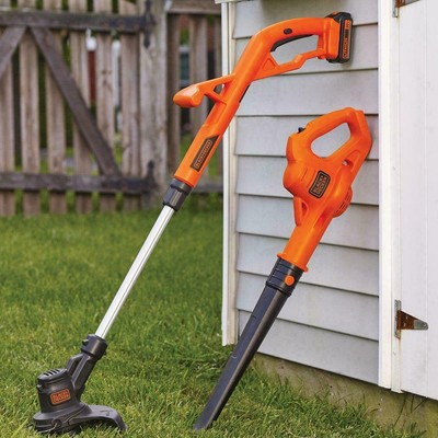 Cordless Weed Eater Powered Leaf Blower Combo Kit With Battery Charger Yard Tool