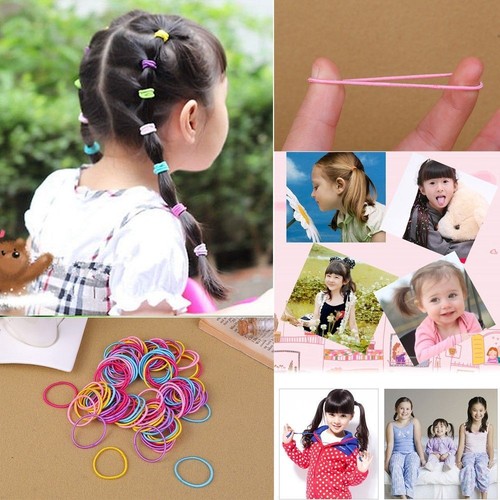 100pcs Wholesale Baby Girl Kids Tiny Hair Bands Elastic Ties