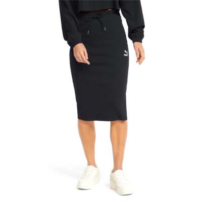 

Юбка Puma Classics Ribbed Midi Женская Размер  Повседневная 533508-01, Черный