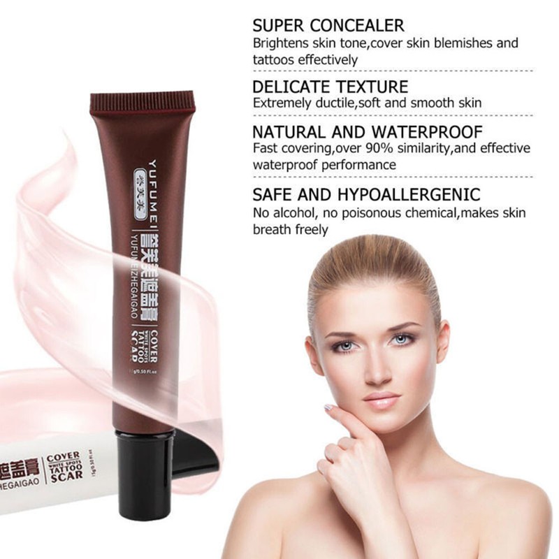 White Beauty Scar Concealer Birthmark Hide Cream Tattoo Cover Up