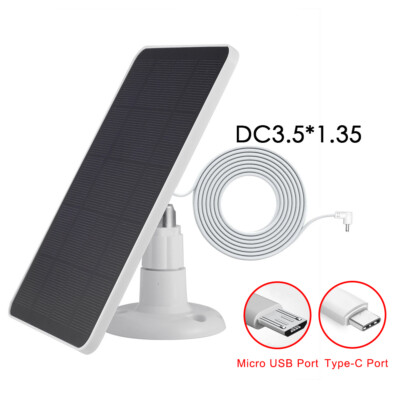 Universal Solar Panel Charger Kit For Ring Spotlight Stick Up Camera Doorbell DC