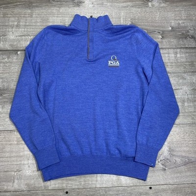 PGA Championship Quail Hollow Sweater Mens Medium Blue Golf Polo Ralph Lauren