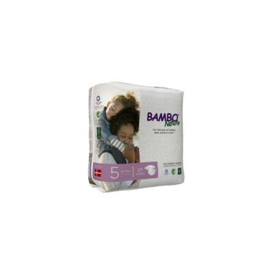ABENA BAMBO NATURE DIAPERS SIZE 5, 27/BAG