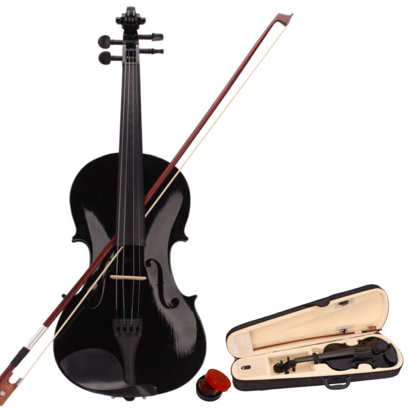 4/4Full Size Acoustic Violin Fiddle Violas w/ Case Bow Rosin Tuner Shoulder Rest
