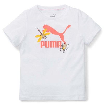 Футболка Puma Small World Prime с круглым вырезом и короткими рукавами для девочек, размер M