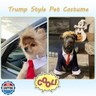 Donald Trump Style Pet Costume Dog Wig, Dog Clothes with Collar and Tie Head Wear for Halloween, Party, Festivals, Christmas(Yellow)