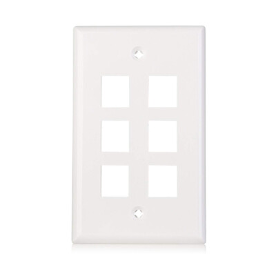 Ethernet Network Cat6 Cat5e Wall Plate 6 Port RJ45 Connector Socket