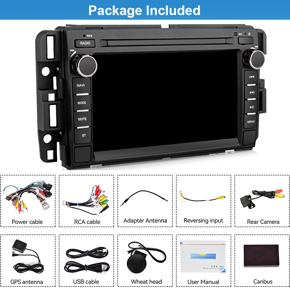 For GMC Yukon Chevy Silverado Sierra Android GPS Navi Radio Car Stereo Player
