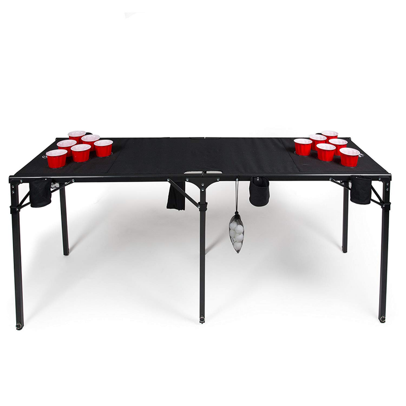 Portable Beer Pong Table- Collapsible Regulation Size Beirut Table w Cup...
