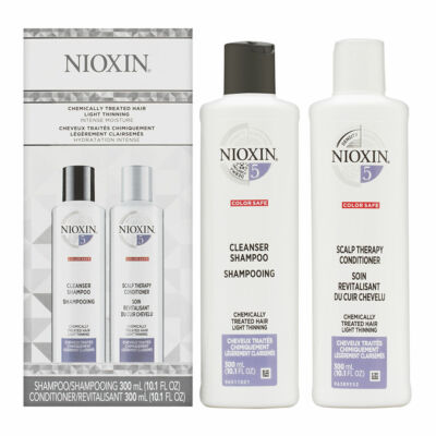 Nioxin System 5 Duo Cleanser + Scalp Therapy, Chemically Treated Hair 2 x 10.1oz